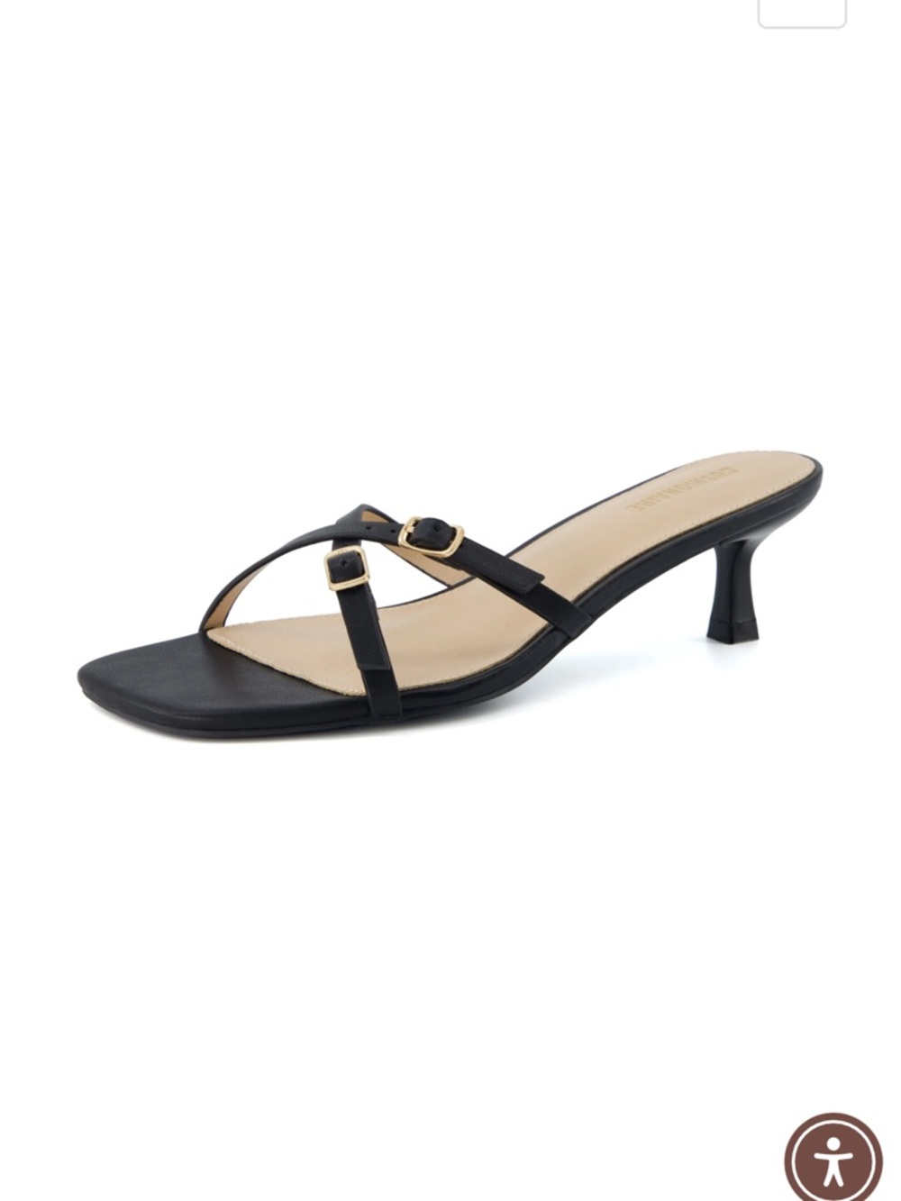 Cushionaire Milan Kitten Heel Sandals Wide-Fit